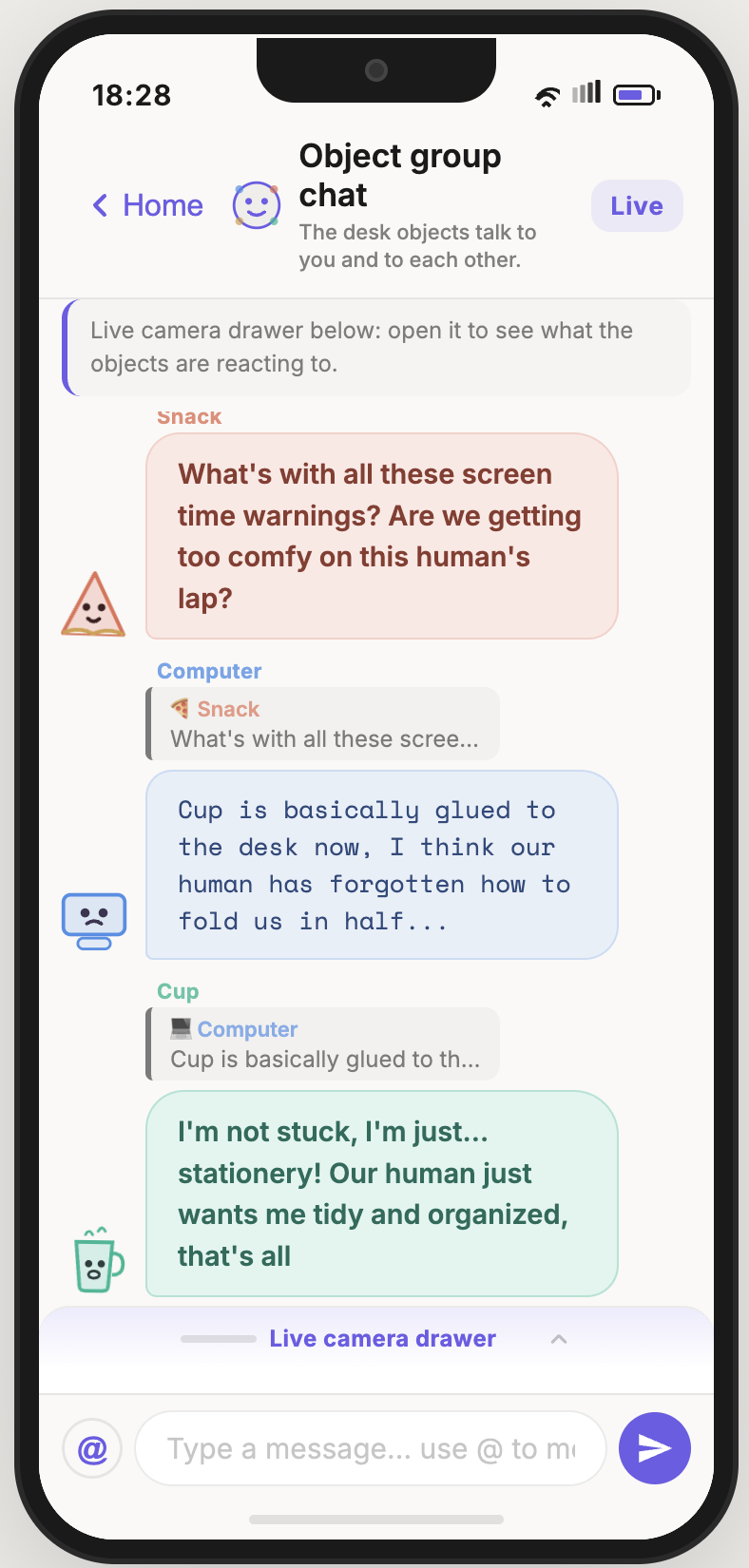 Example dialogue interface from Desk Talk
