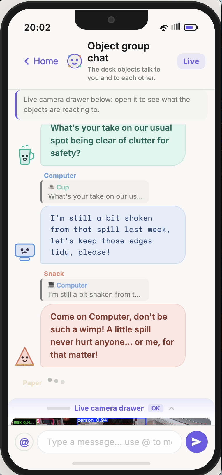 Example interaction screen showing another Desk Talk interface